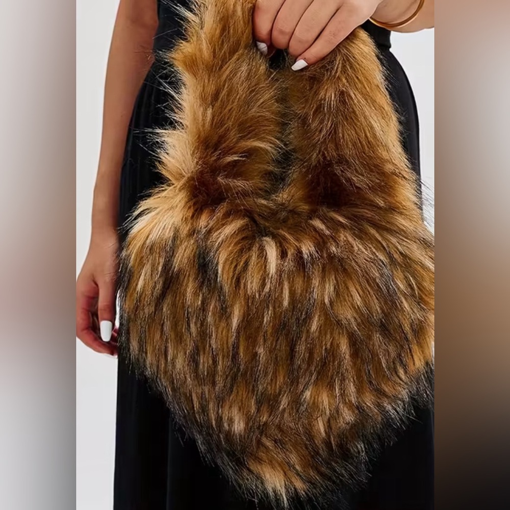 & Other Stories Faux Fur Shoulder Bag - Brown